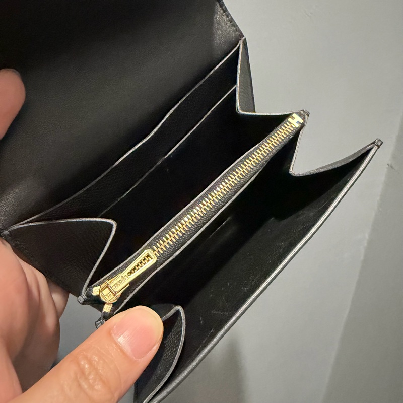 Hermes 愛馬仕 Constance 康康短夾 黑金-12