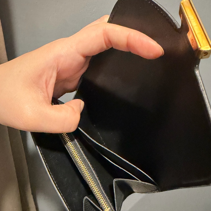 Hermes 愛馬仕 Constance 康康短夾 黑金-14