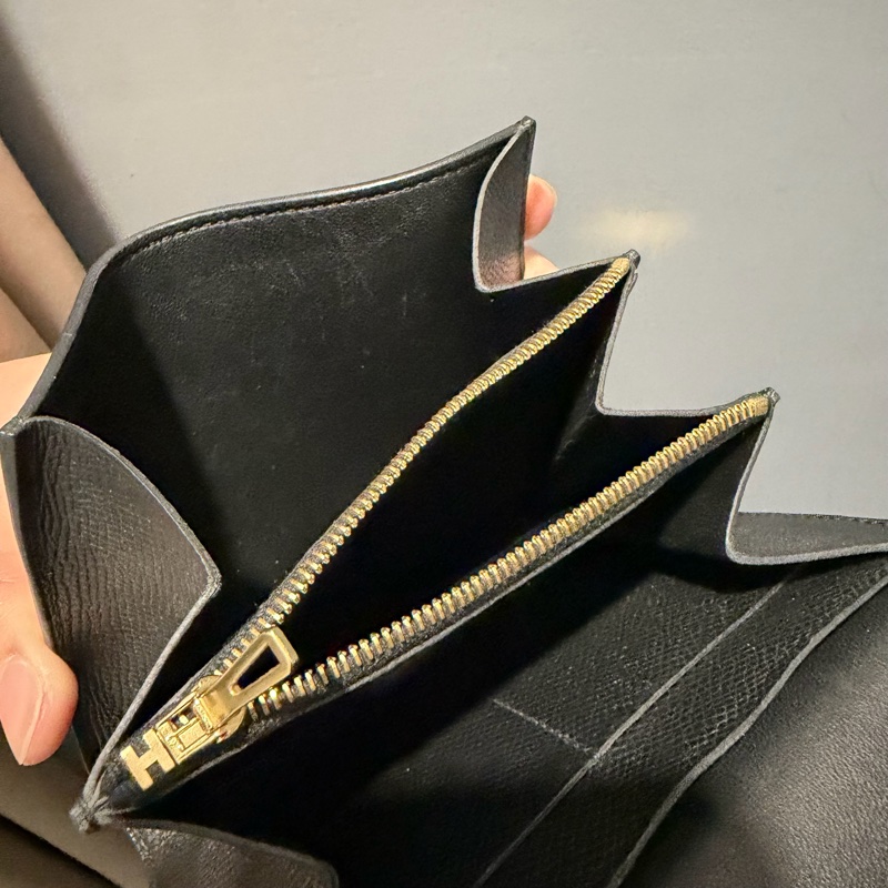 Hermes 愛馬仕 Constance 康康短夾 黑金-19
