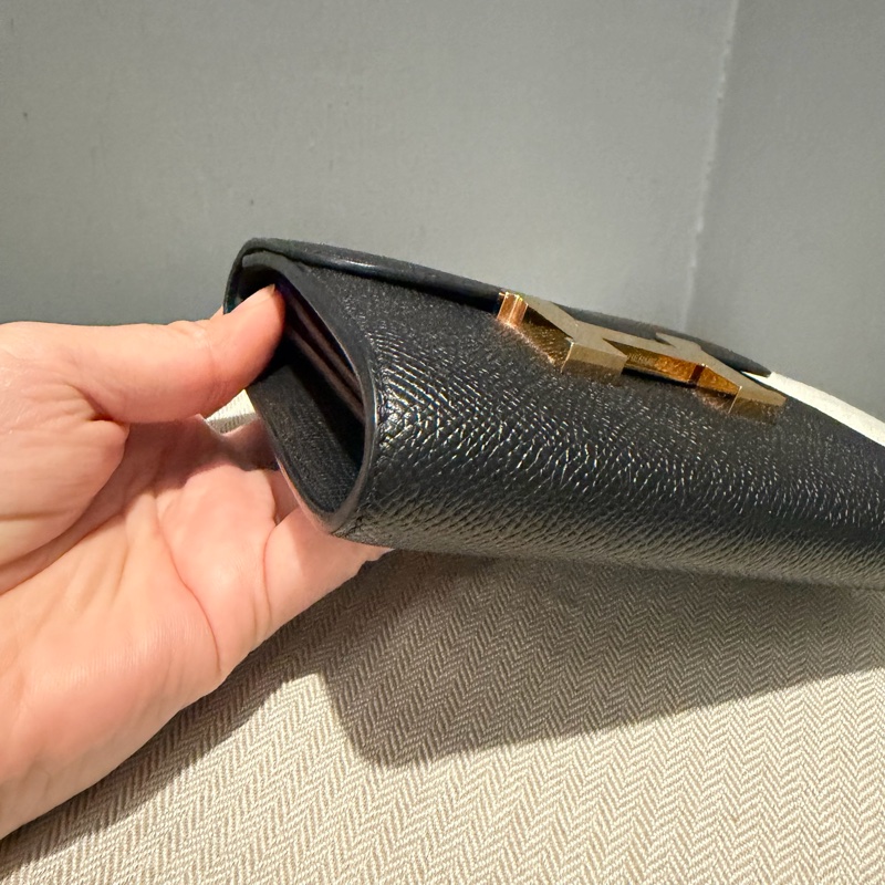 Hermes 愛馬仕 Constance 康康短夾 黑金-28