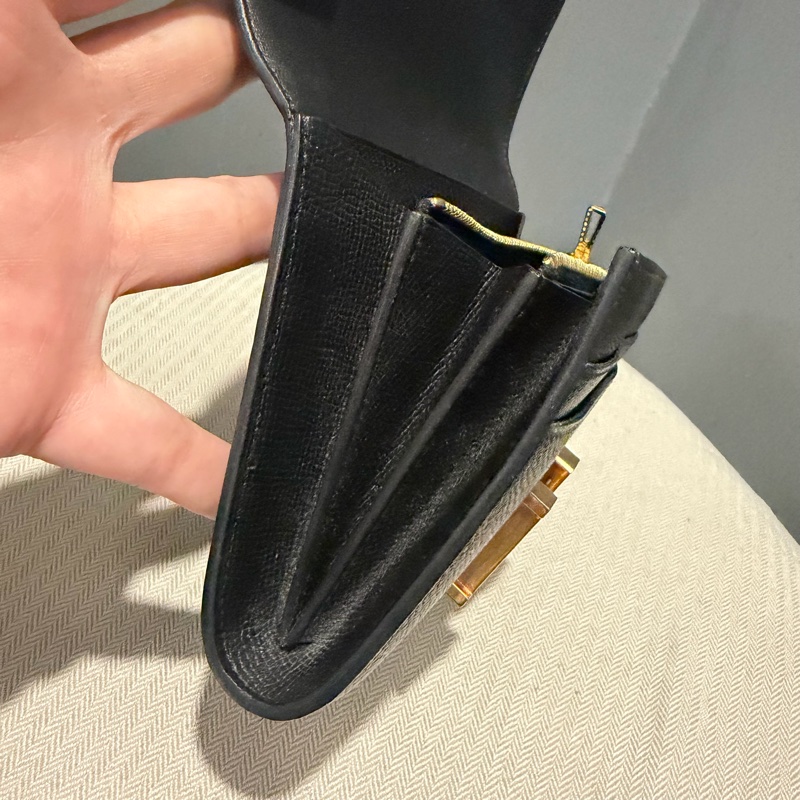 Hermes 愛馬仕 Constance 康康短夾 黑金-37