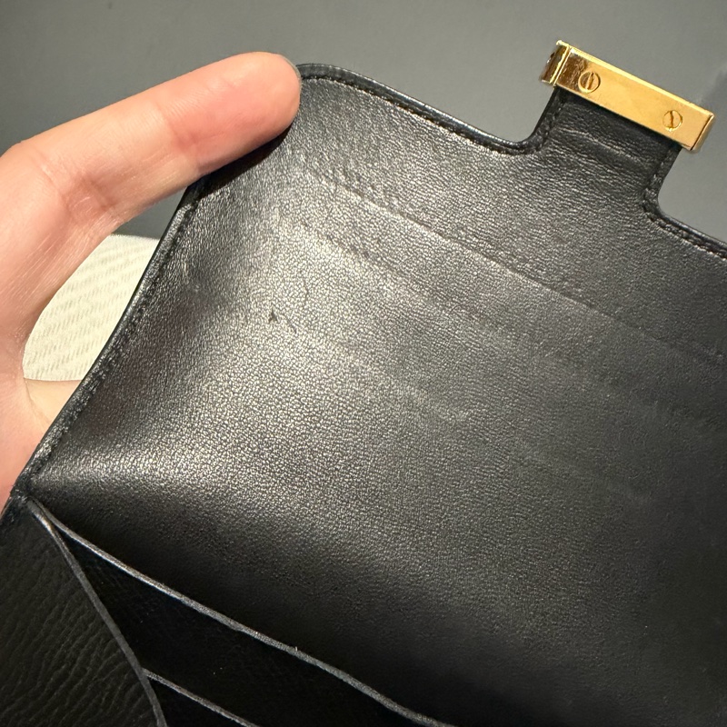 Hermes 愛馬仕 Constance 康康短夾 黑金-43