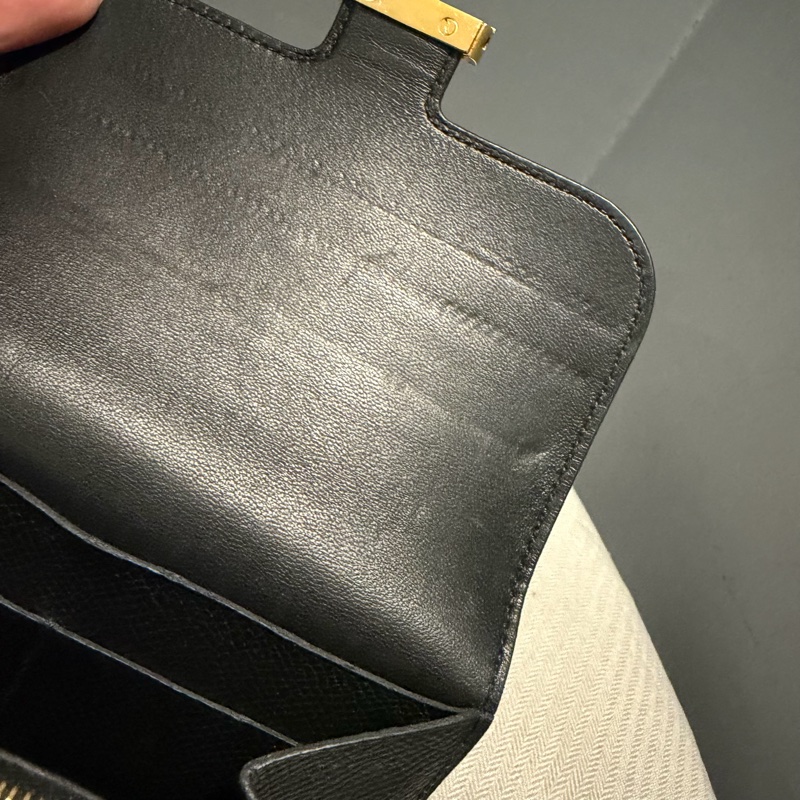 Hermes 愛馬仕 Constance 康康短夾 黑金-44