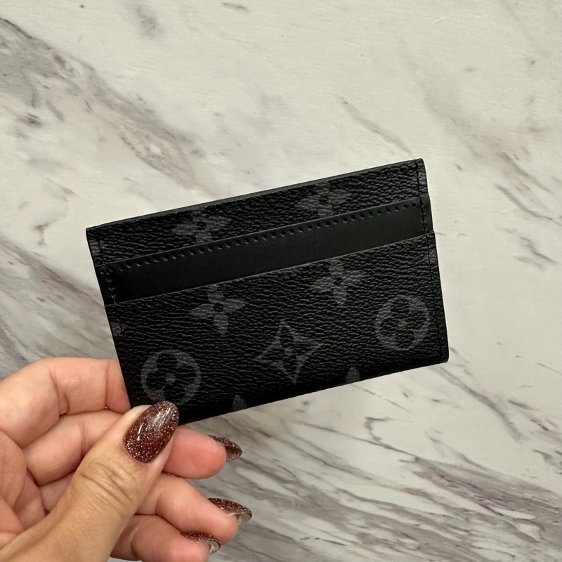 LV 黑灰原花Double4卡名片夾M62170-0