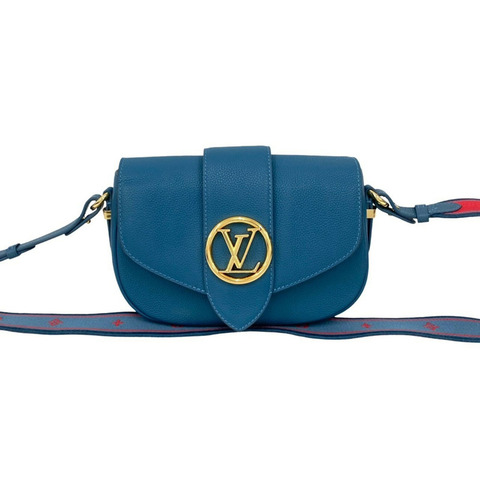 路易威登 LV Pont Neuf Soft MM 皮革迷你肩背包/手拿包 藍色 64-10