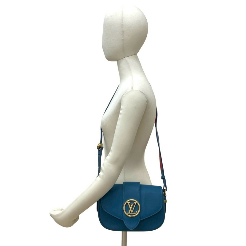 路易威登 LV Pont Neuf Soft MM 皮革迷你肩背包/手拿包 藍色 64-10-1