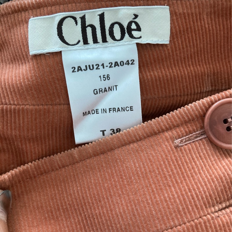 《新歡舊愛》正牌CHLOE咖啡紅A幅短裙38/SM-1