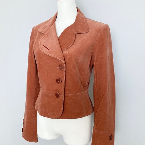 《新歡舊愛》正牌CHLOE咖啡紅燈蕊絨外套SM