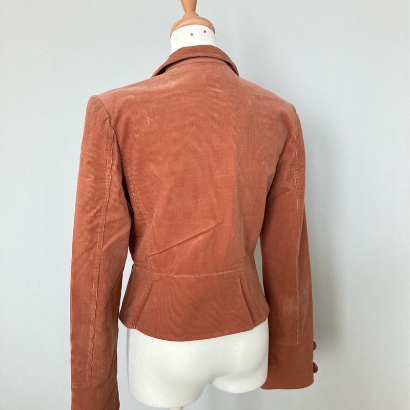 《新歡舊愛》正牌CHLOE咖啡紅燈蕊絨外套SM-2