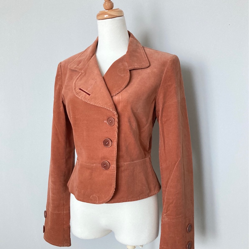 《新歡舊愛》正牌CHLOE咖啡紅燈蕊絨外套SM-4