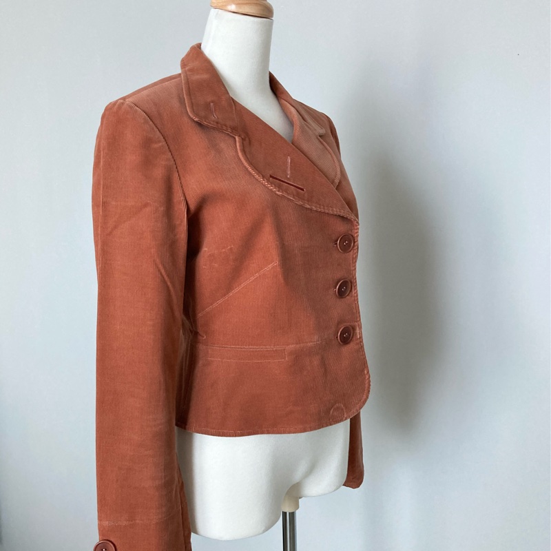 《新歡舊愛》正牌CHLOE咖啡紅燈蕊絨外套SM-5