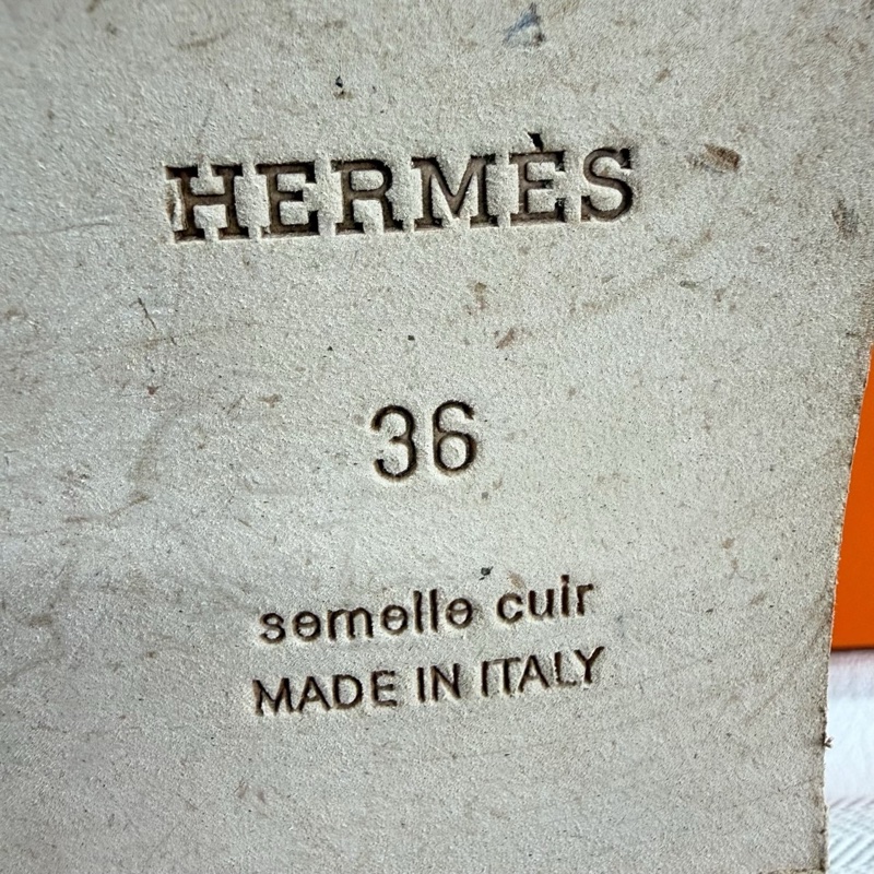 HERMES愛馬仕 Oran 圓頭 平底時尚涼拖 女款 大象灰  36碼-5