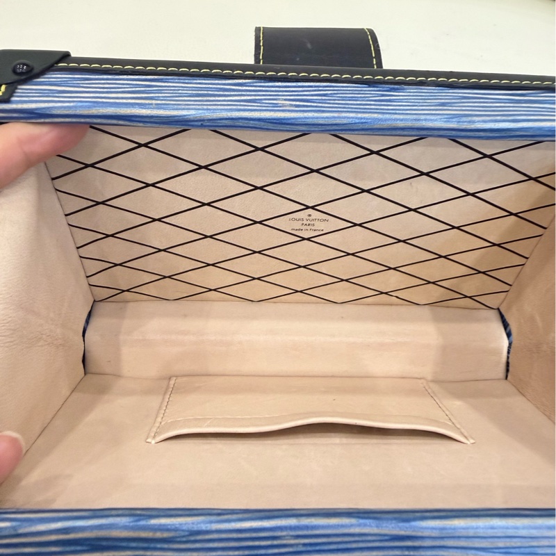 LV路易威登藍色水波紋硬盒子包-5