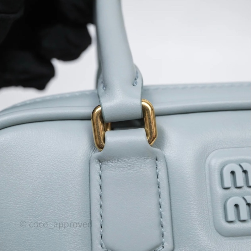 miu miu粉藍色Arcadie Mini Bag 迷你保齡球包 保齡球手袋-9