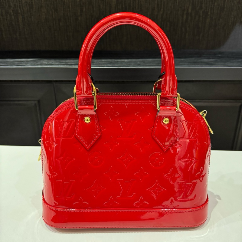 路易威登LV漆皮貝殼bb紅色原始幾乎無划痕五金件好成色-1