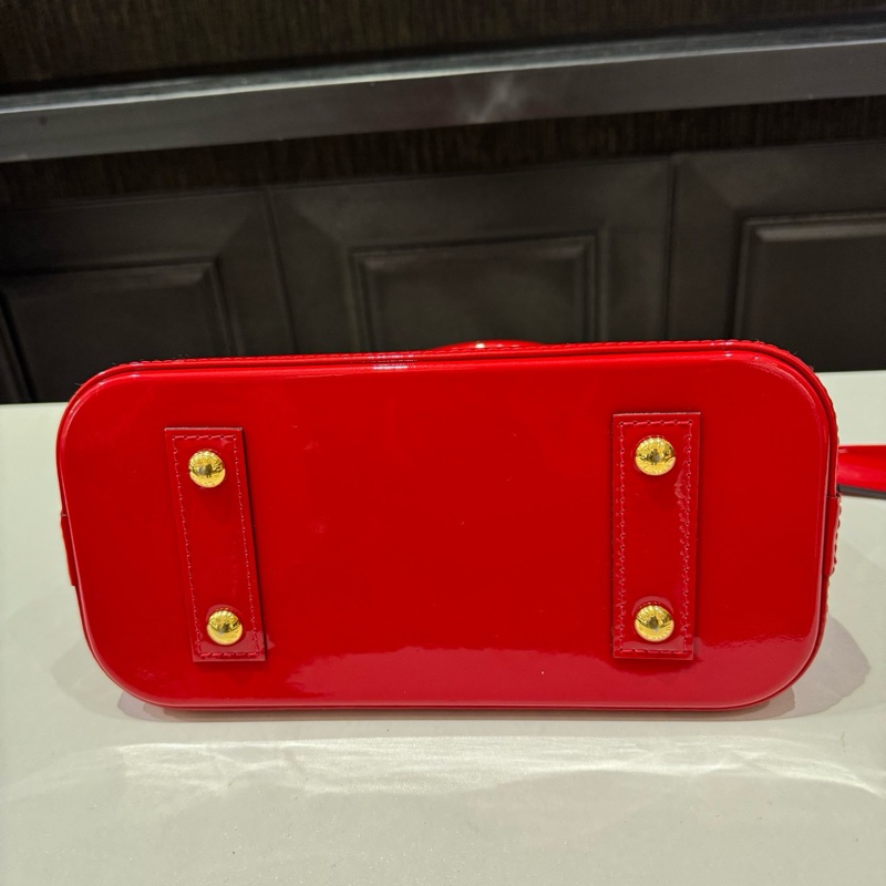 路易威登LV漆皮貝殼bb紅色原始幾乎無划痕五金件好成色-4