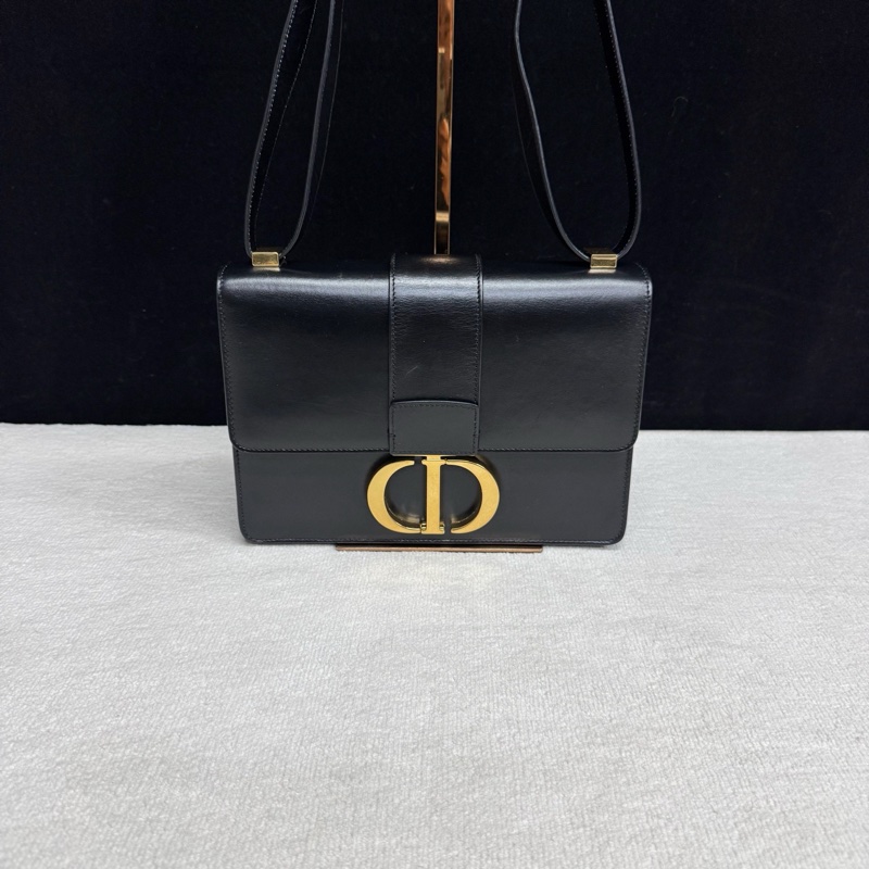 Dior迪奧 黑色全皮金扣Montaigne蒙田30-0