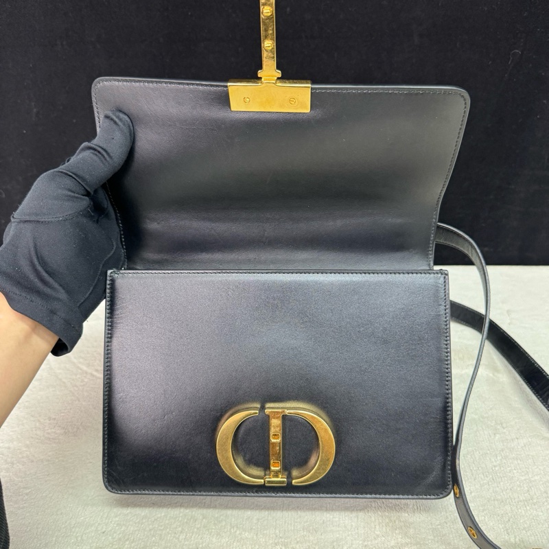 Dior迪奧 黑色全皮金扣Montaigne蒙田30-6