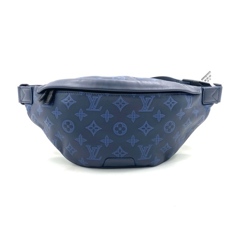 99新 LV 蓝色全皮压花胸腰包 尺寸44/15 芯片款