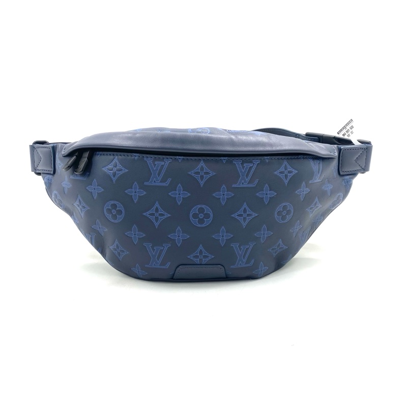 99新 LV 蓝色全皮压花胸腰包 尺寸44/15 芯片款-0