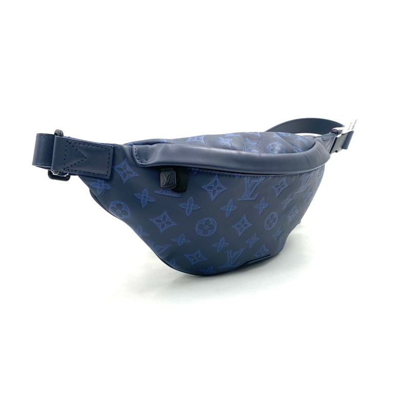 99新 LV 蓝色全皮压花胸腰包 尺寸44/15 芯片款-2