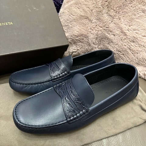 葆蝶家鞋 鱷魚皮 豆豆鞋 休閒鞋  牛皮Bottega Veneta Bv 經典 男裝 size 43