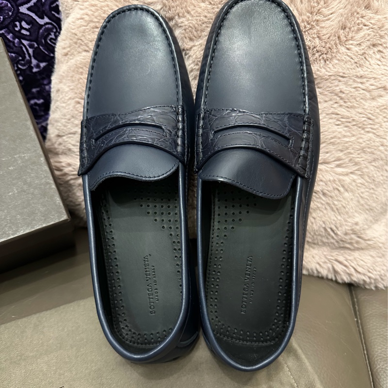 葆蝶家鞋 鱷魚皮 豆豆鞋 休閒鞋  牛皮Bottega Veneta Bv 經典 男裝 size 43-1