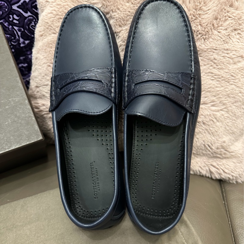 葆蝶家鞋 鱷魚皮 豆豆鞋 休閒鞋  牛皮Bottega Veneta Bv 經典 男裝 size 43-7