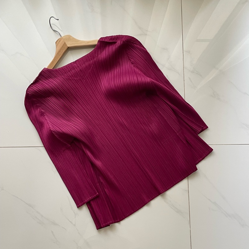 ▪️富貴選物FUGUEI▪️PP 三宅一生托斯卡紫 單扣俐落造型外套 七分袖-7