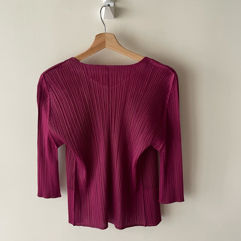 ▪️富貴選物FUGUEI▪️PP 三宅一生托斯卡紫 單扣俐落造型外套 七分袖-8