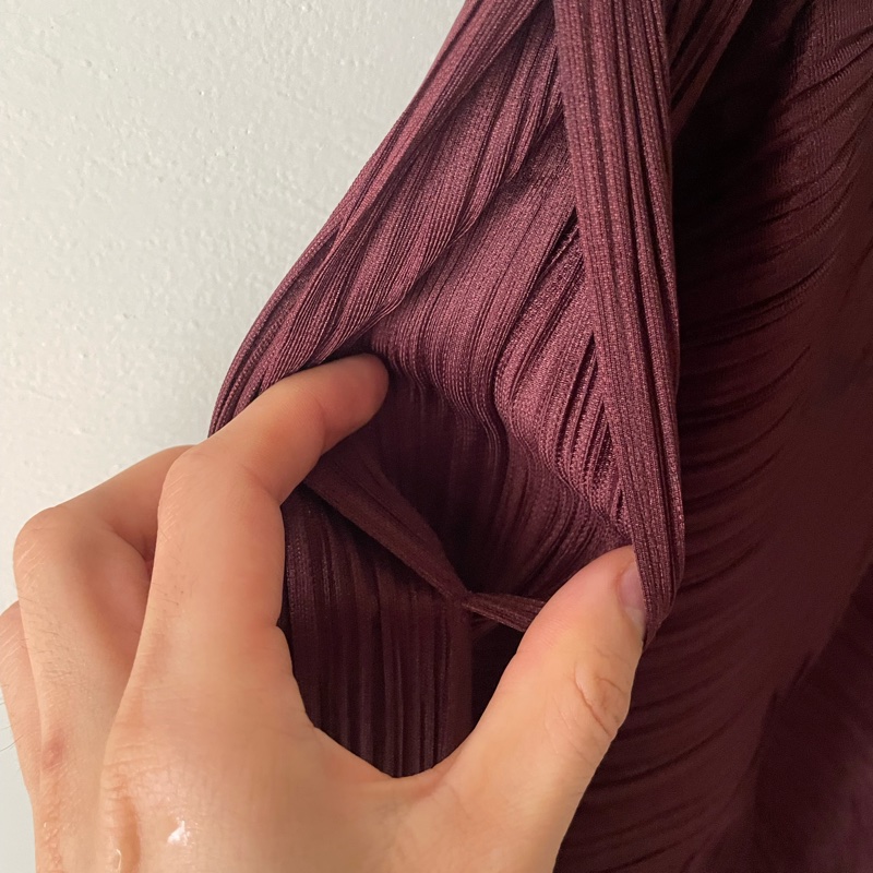 ▪️富貴選物FUGUEI▪️PP  三宅一生 巧克力紅 經典造型 異形七分褲-8