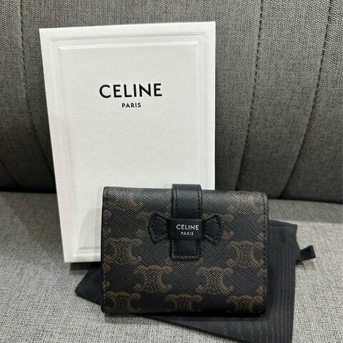 💎Han's house精品服飾💎CELINE 滿版 老花 三折 短夾 零錢袋 現貨 原價23000