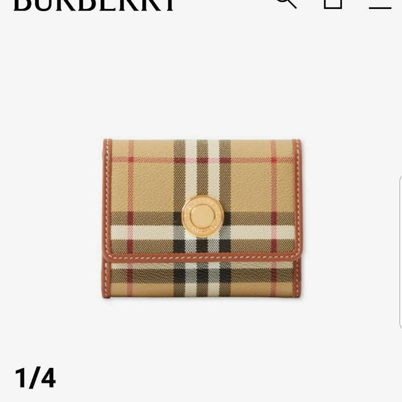 💎Han's house精品服飾💎BURBERRY 格紋 LOGO 格紋 三折 中 短夾 零錢袋 原價19500-1