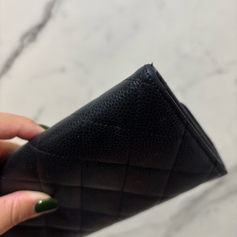 Chanel 金扣平扣長夾-34