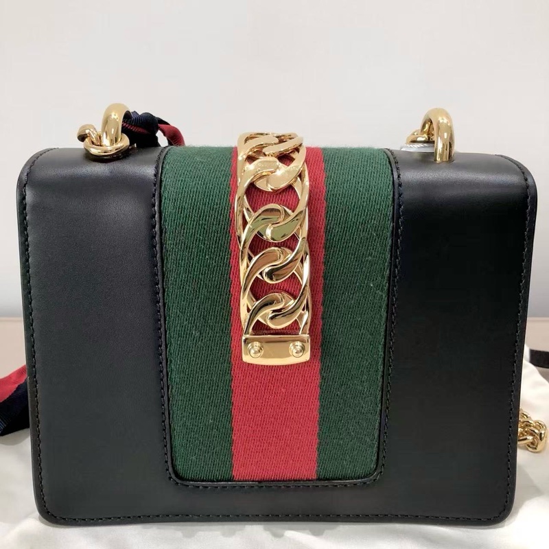 Gucci古馳Sylvie小號鏈條包黑色塞爾維亞-2