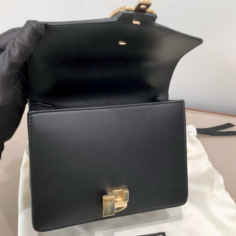 Gucci古馳Sylvie小號鏈條包黑色塞爾維亞-6