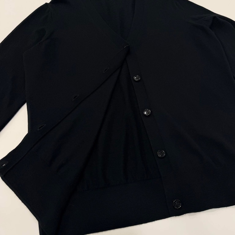 BURBERRY 英國黑標 黑色羊毛開襟外套-6