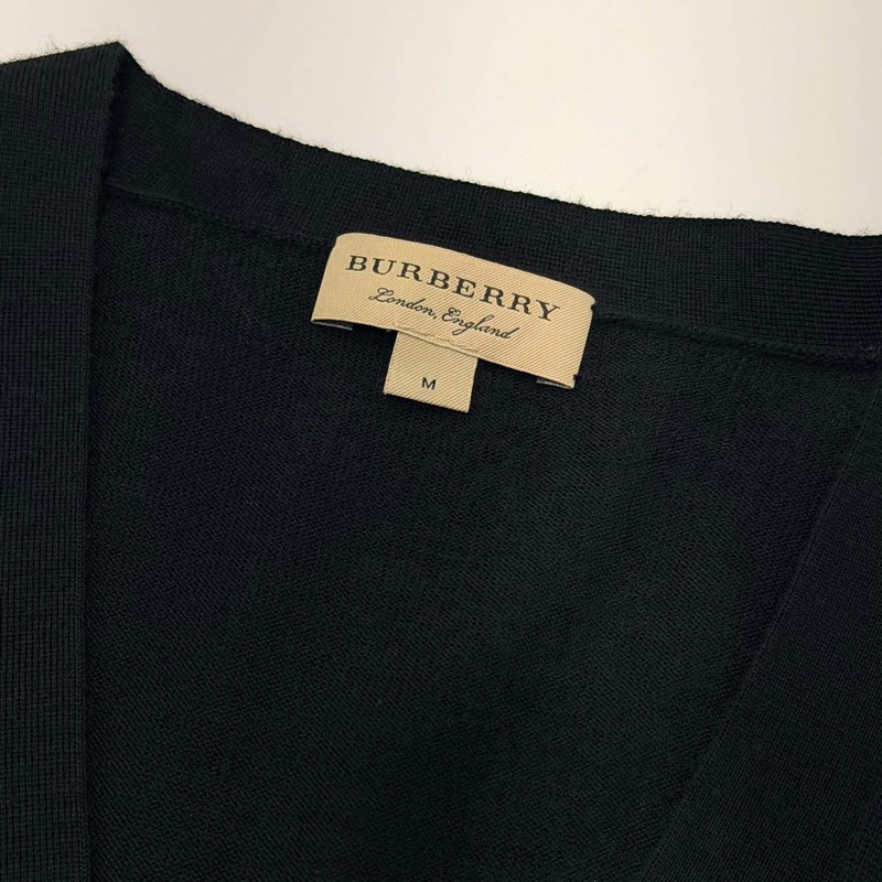 BURBERRY 英國黑標 黑色羊毛開襟外套-7