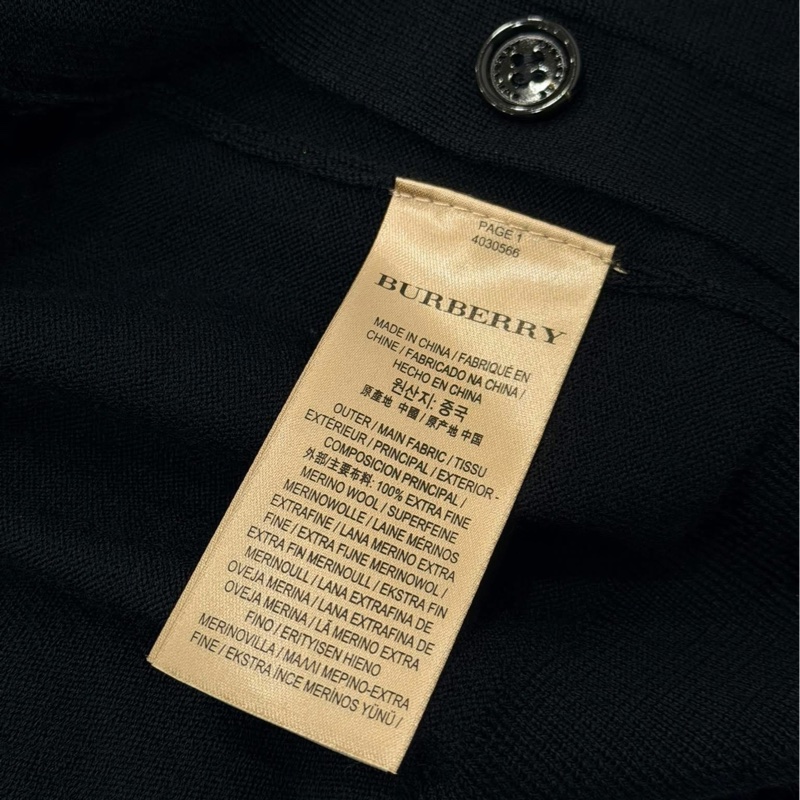 BURBERRY 英國黑標 黑色羊毛開襟外套-8