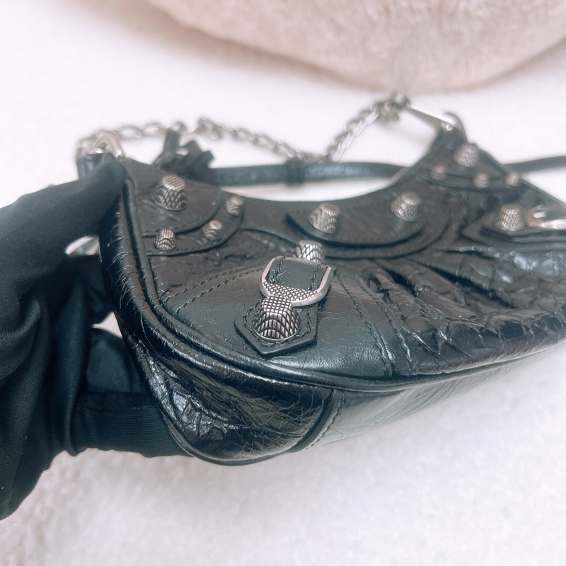 Balenciaga le cagole mini 黑色機車腋下包-3