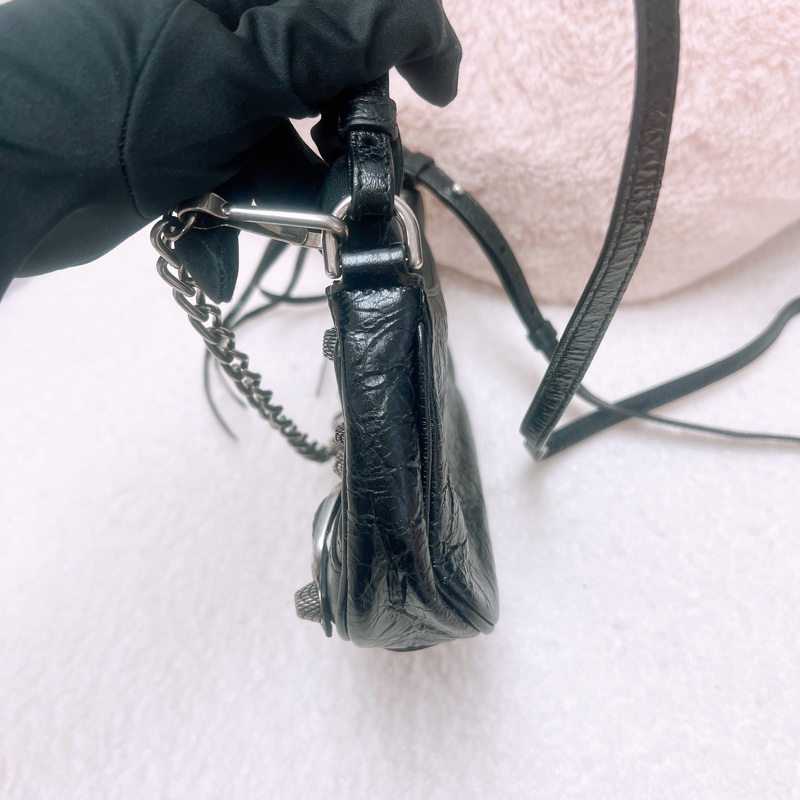 Balenciaga le cagole mini 黑色機車腋下包-5