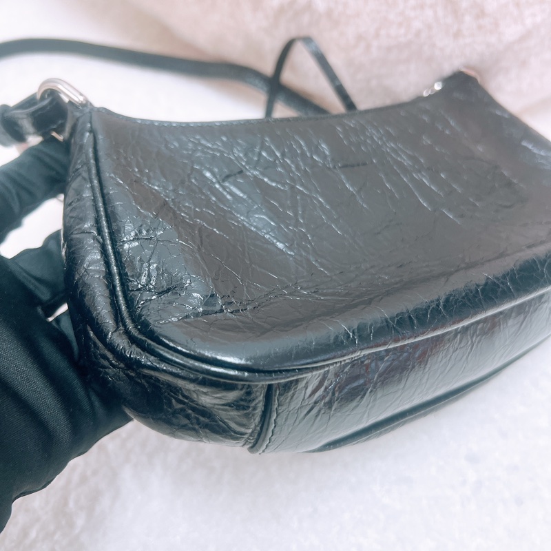 Balenciaga le cagole mini 黑色機車腋下包-7