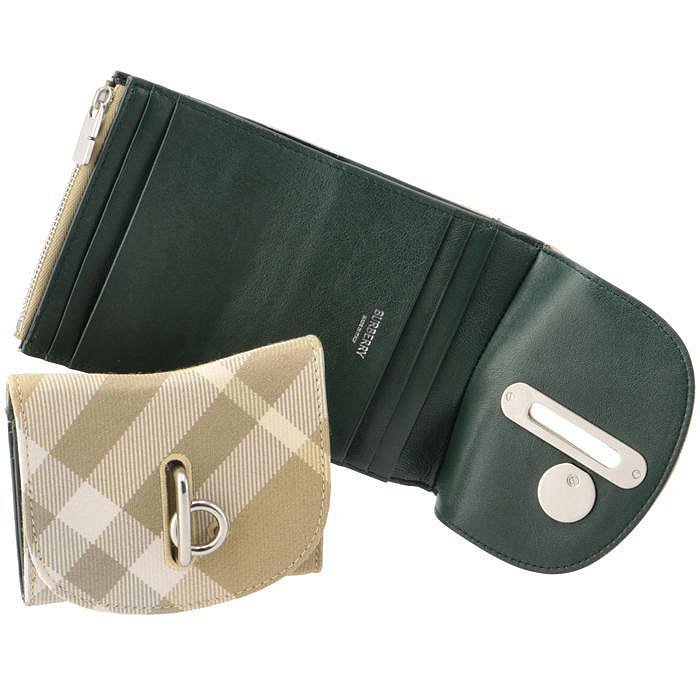 💎Han's house精品服飾💎BURBERRY Rocking Horse 格紋 三折 短夾 現貨 原價27500-2