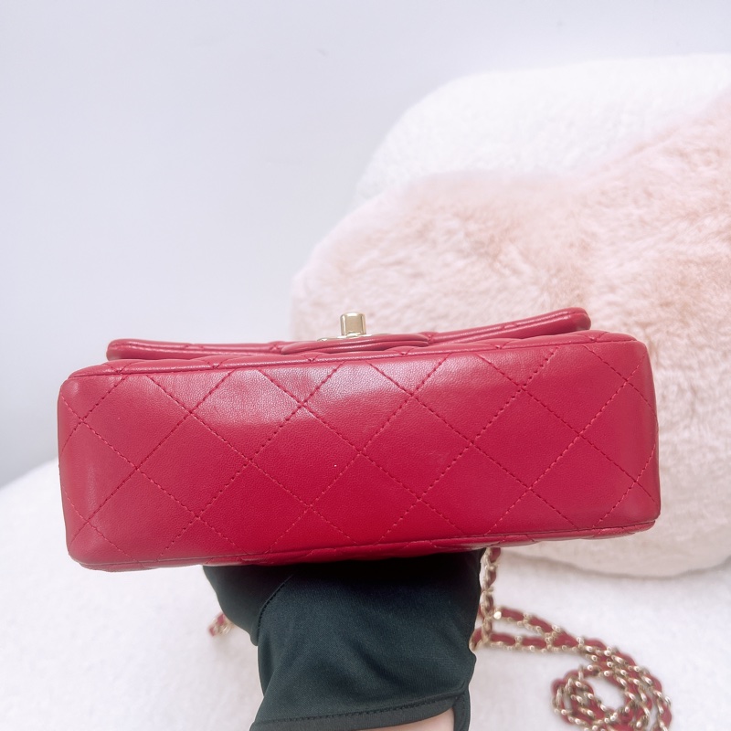 Chanel mini cf 20 紅色經典翻蓋包-2