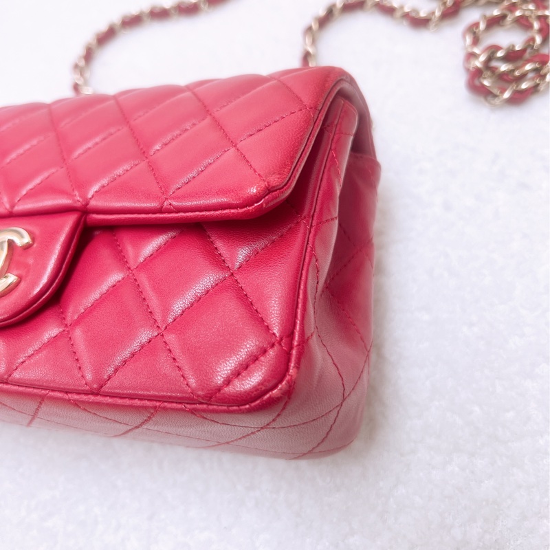 Chanel mini cf 20 紅色經典翻蓋包-3