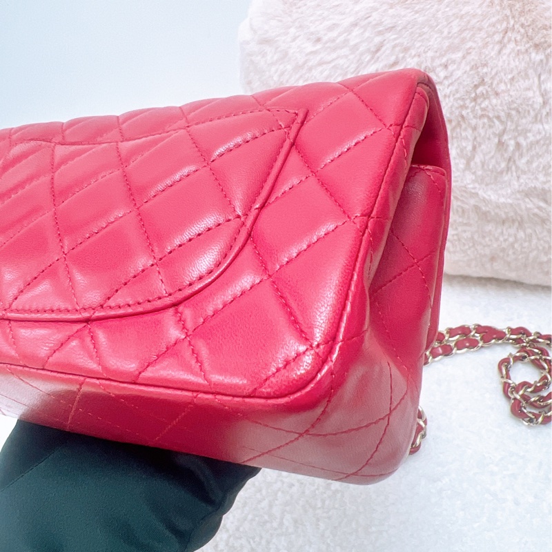 Chanel mini cf 20 紅色經典翻蓋包-8