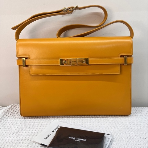 聖羅蘭/Saint laurent 曼哈頓中號全皮沙灘色