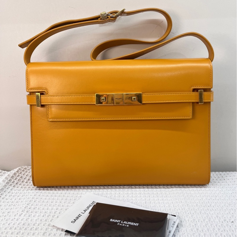 聖羅蘭/Saint laurent 曼哈頓中號全皮沙灘色-0