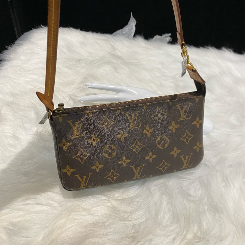 lv 老花現代款大麻將/原始/植鞣革老花無破無裂/內里乾淨/17年/麻將包大號。-1