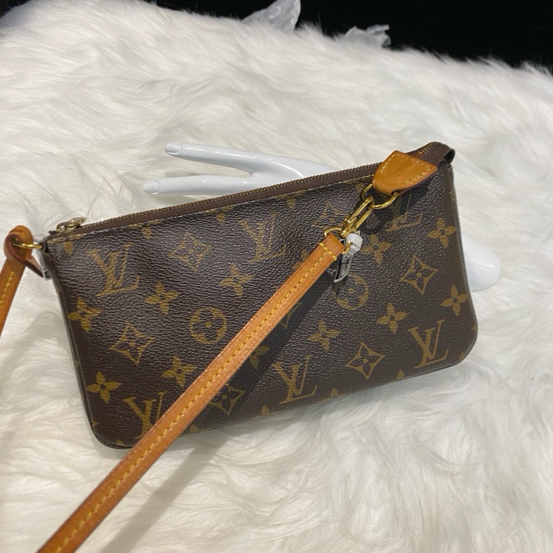 lv 老花現代款大麻將/原始/植鞣革老花無破無裂/內里乾淨/17年/麻將包大號。-2